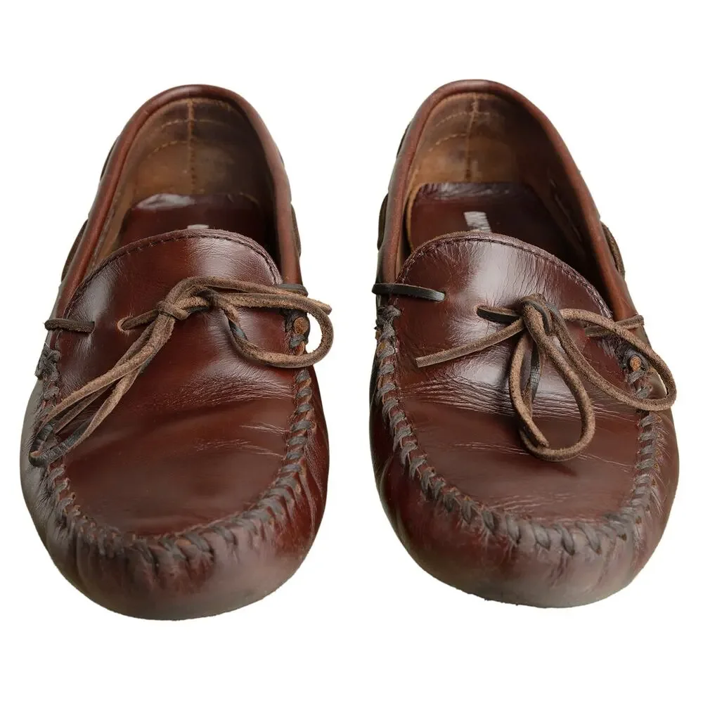 Minnetonka Classic Leather Driving Moccasins - Dark Brown (Style 798) - Sz 10